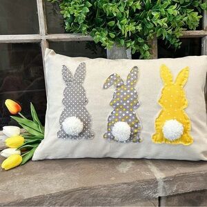 Handmade Bunny 12”x18” Pillow Cover